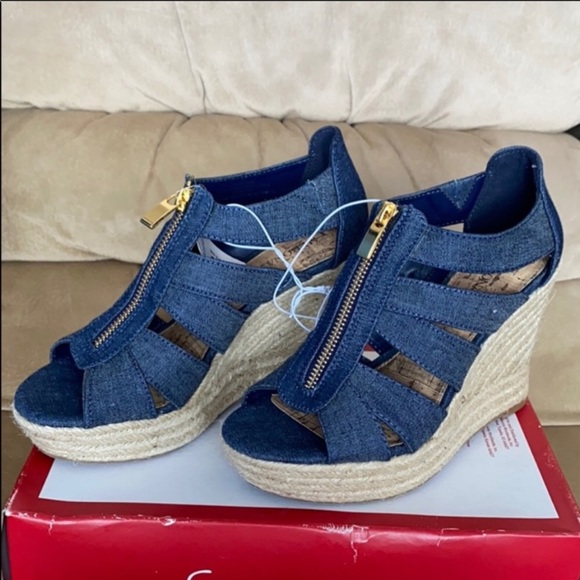 Merona Denim Blue Meredith wedge - Picture 3 of 8